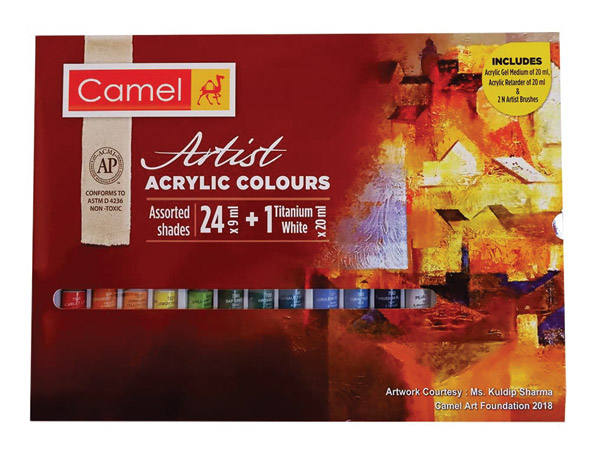 Camel Acrylic Paint Set, 24shadesx9ml - Arthood