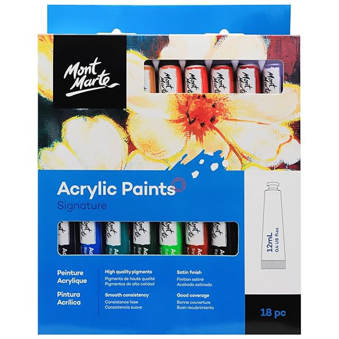 Mont Marte Acrylic Paint Set , Multicolour, 18 Piece - Arthood